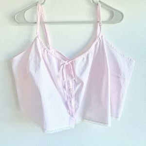 SKIMS Cotton Poplin Sleep Camisole Cherry Blossom Strip Size XL